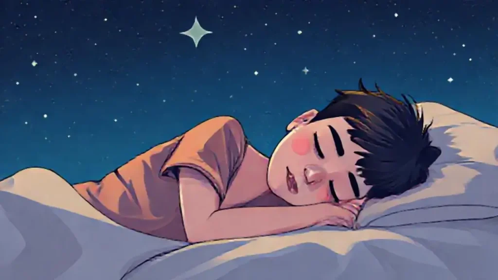 Joven dormido bajo las estrellas