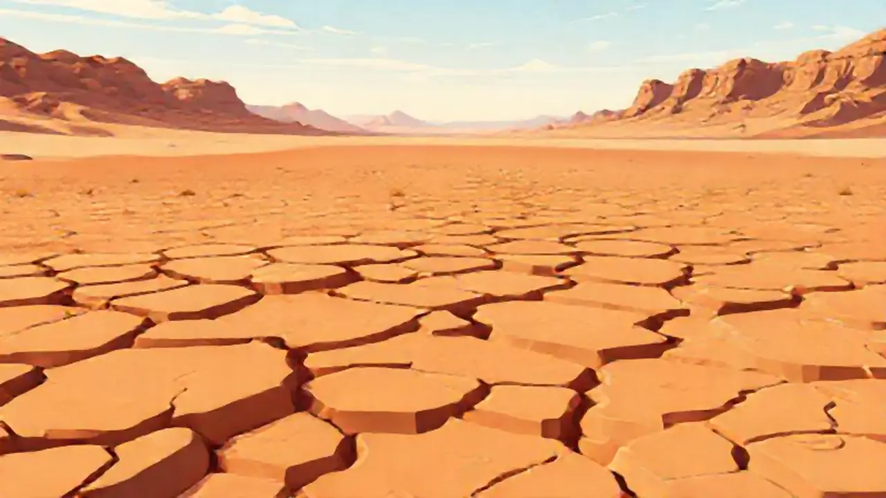 Tierra agrietada en desierto