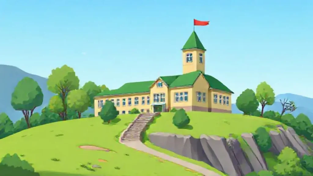 Escuela verde en la ladera