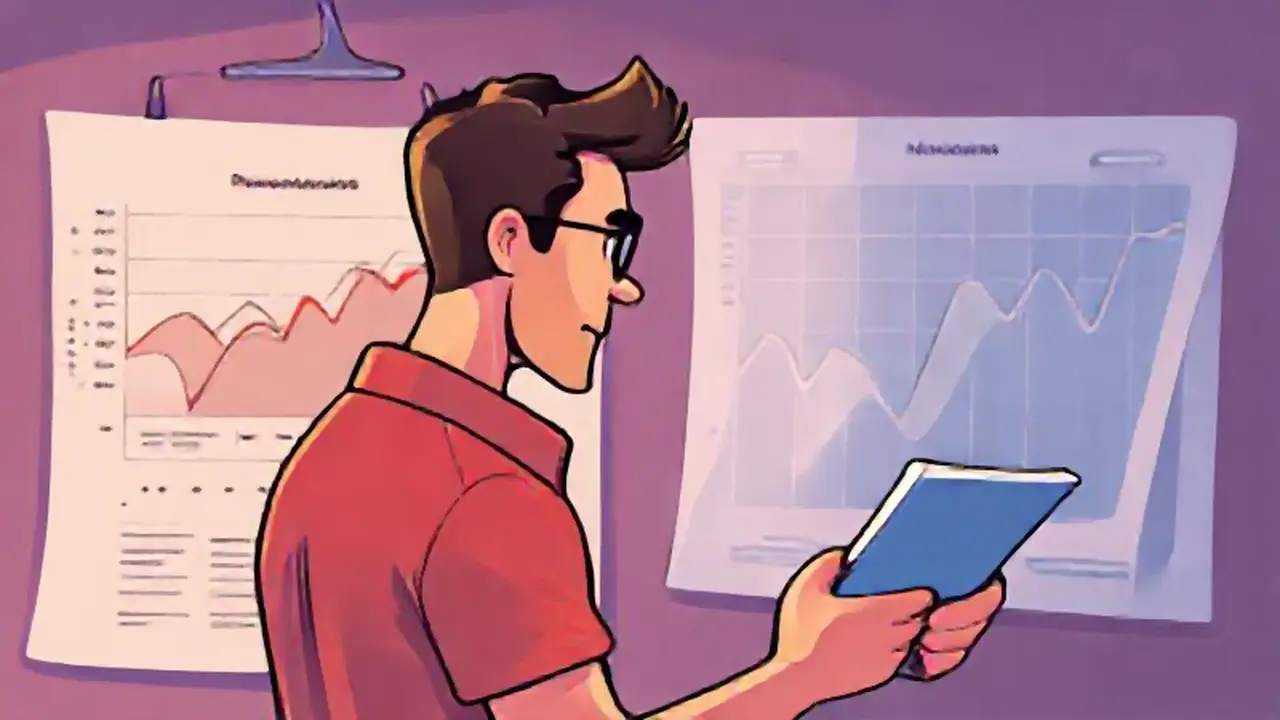 Hombre observando un gráfico