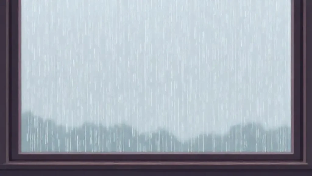 Lluvia gris golpea la ventana