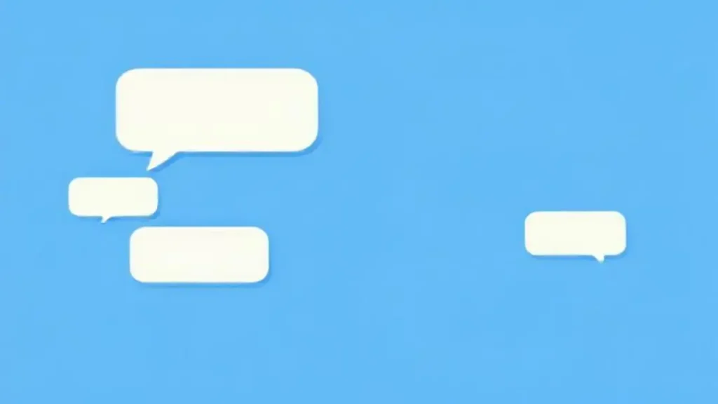 Pantalla azul con burbujas de chat