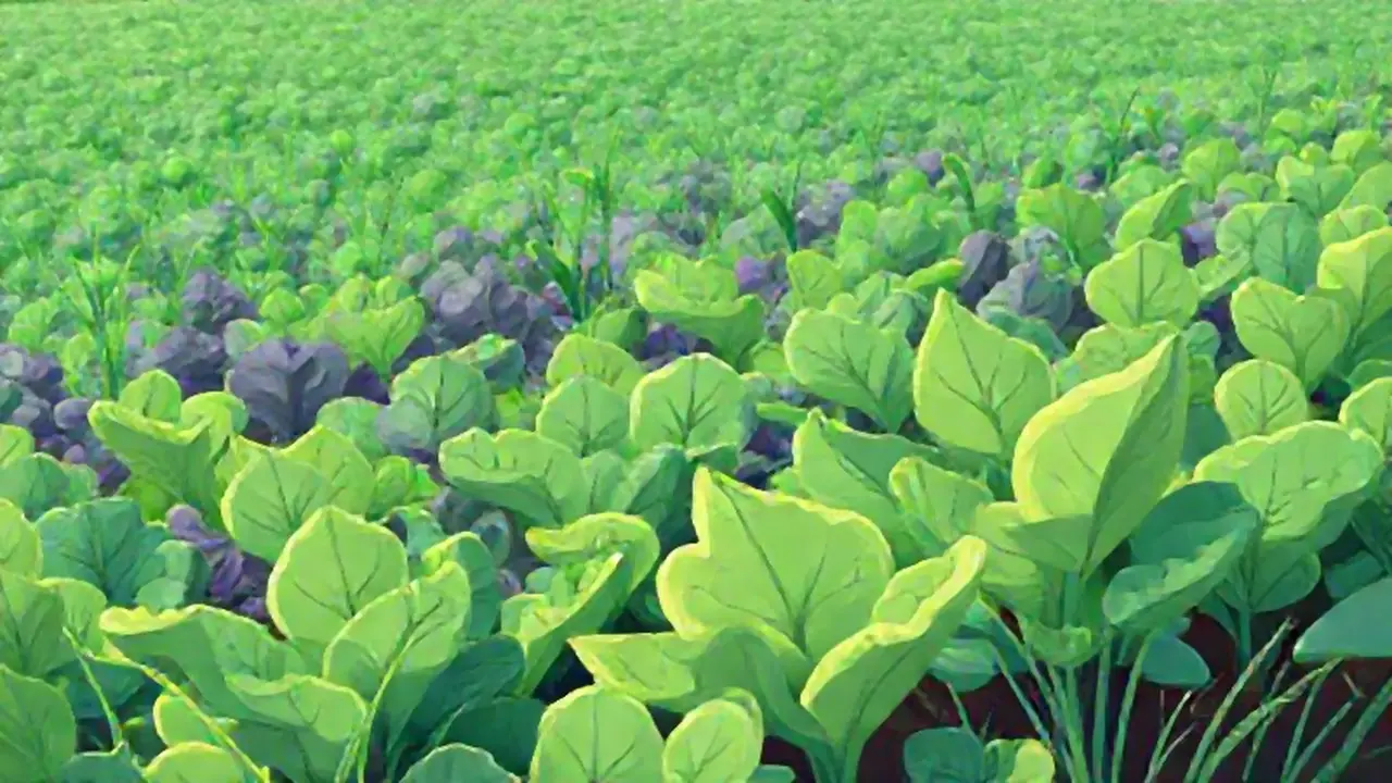 Hojas verdes en el campo