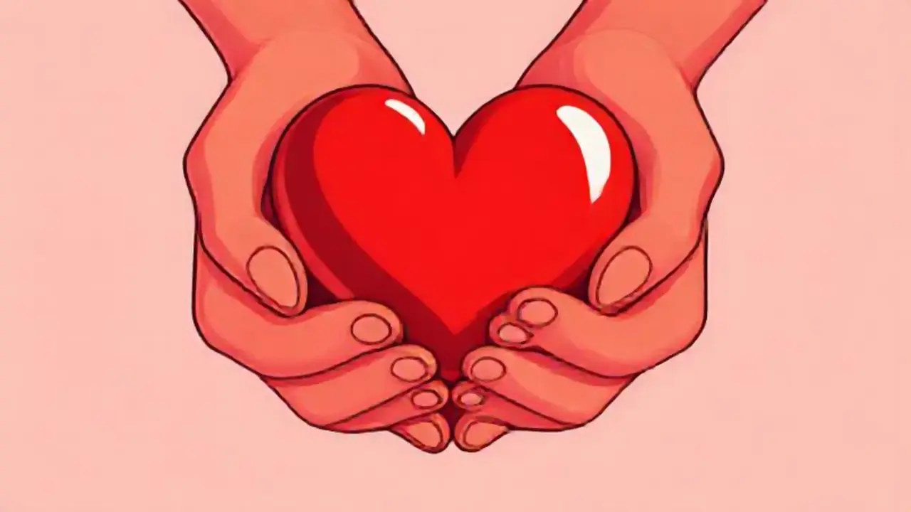Manos que sostienen un corazón