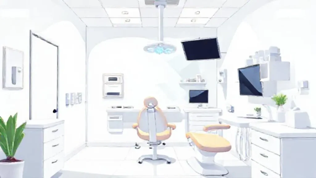 Paredes blancas de un consultorio dental