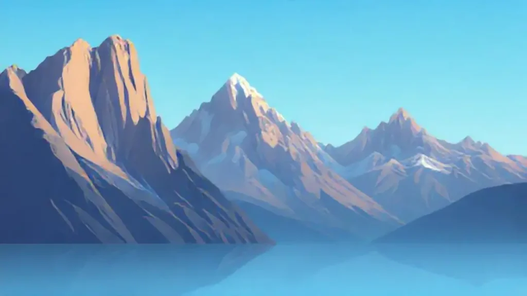 Montañas altas se desvanecen en azul