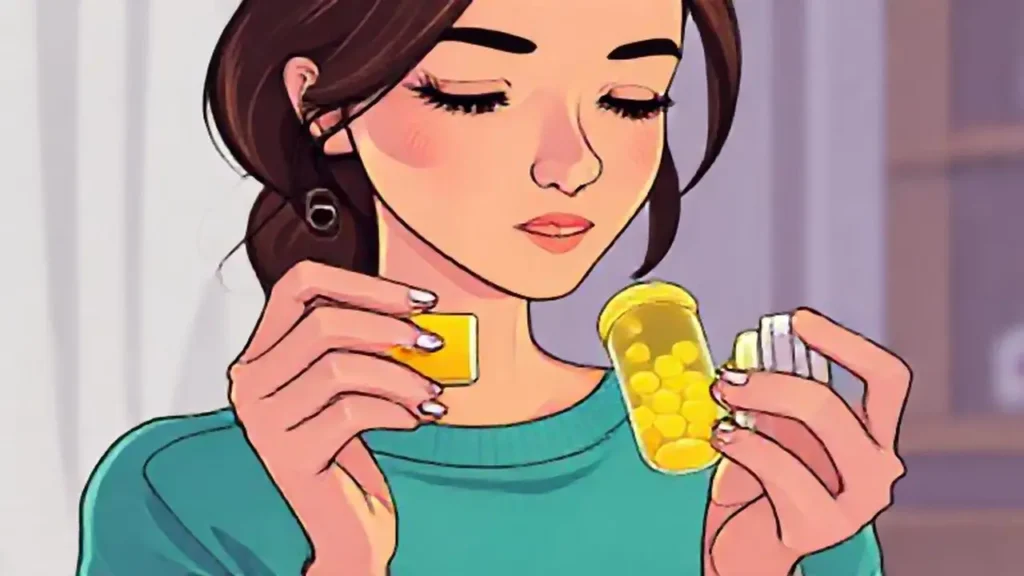 Mujer lee un envase amarillo