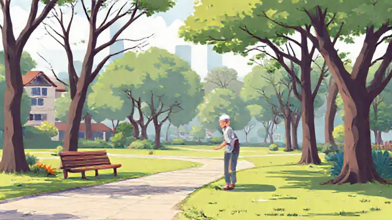 Hombre mayor en el parque