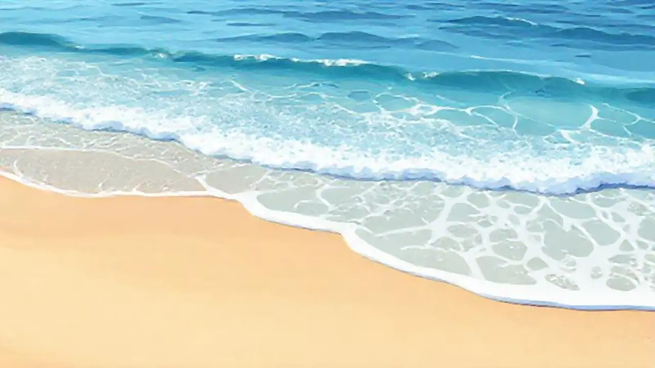 Olas azules en la arena