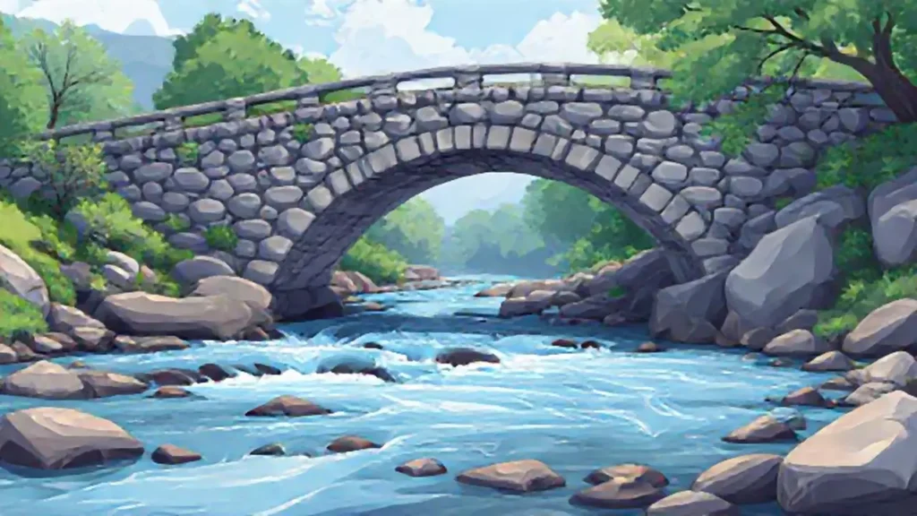 Puente de piedra sobre río