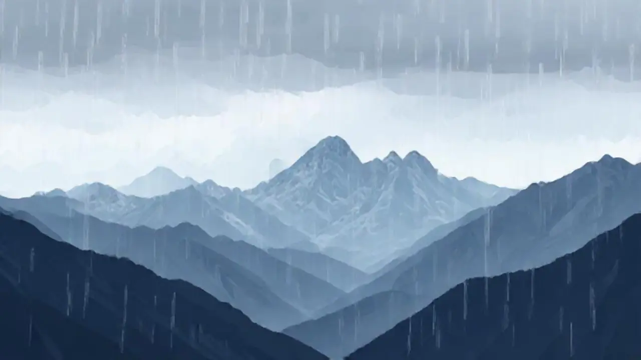 Montañas grises tras la lluvia