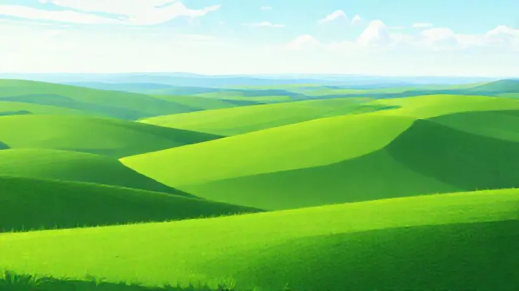 Prados verdes hasta el horizonte