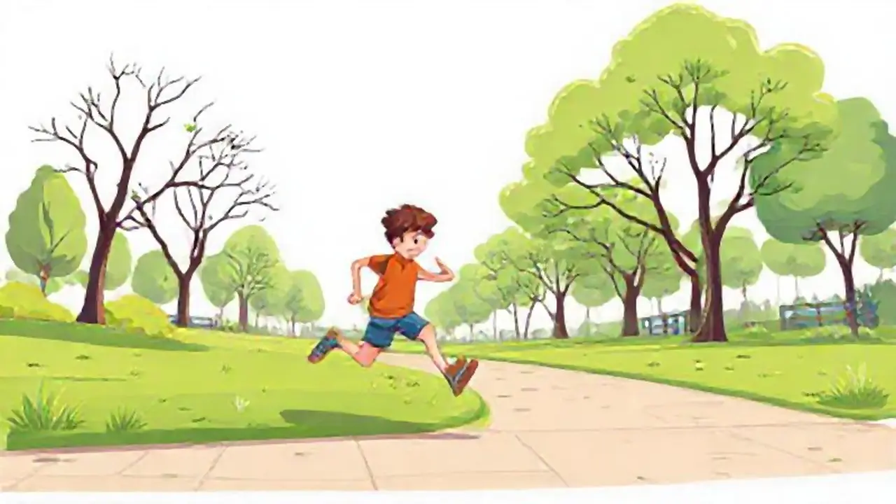 Niño corriendo en el parque