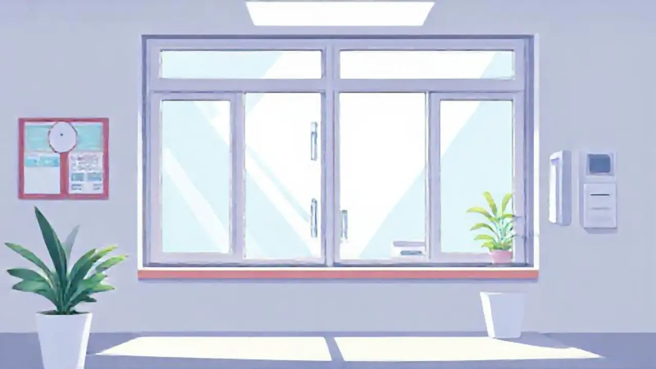 Ventana de consultorio blanco