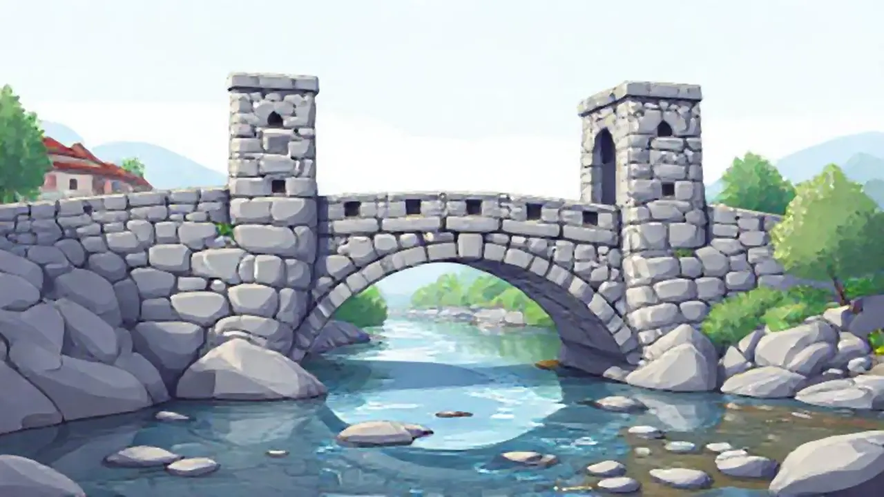 Puente de piedra sobre el río