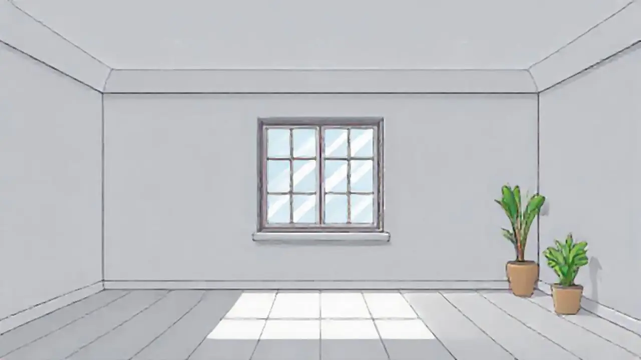 Habitación gris, una ventana