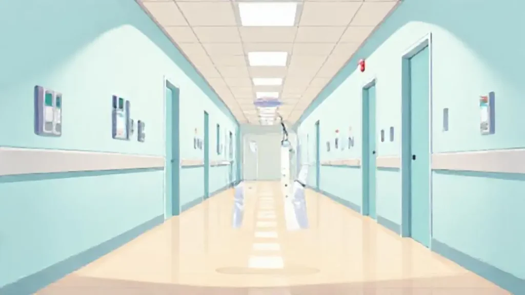Médico en pasillo hospitalario