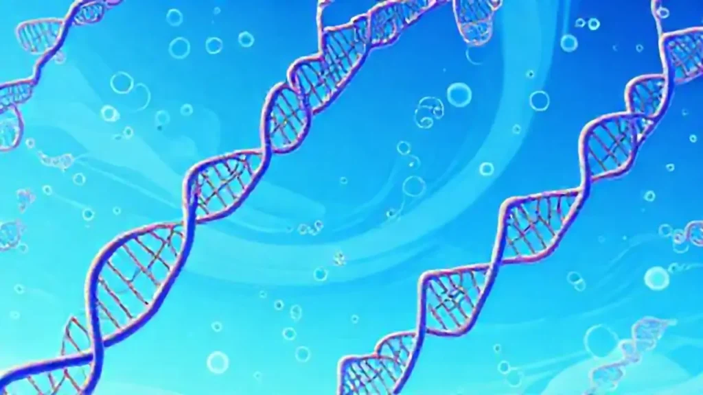 Cadenas de ADN en azul
