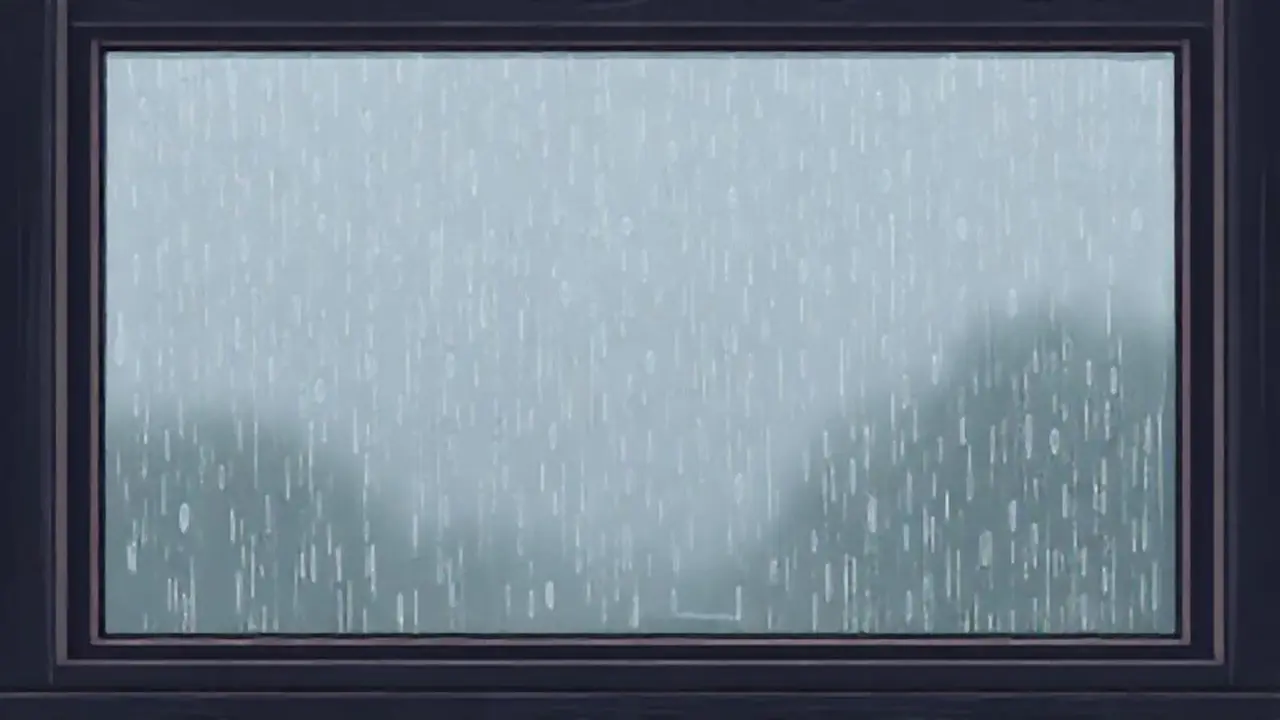 Lluvia gris en el cristal