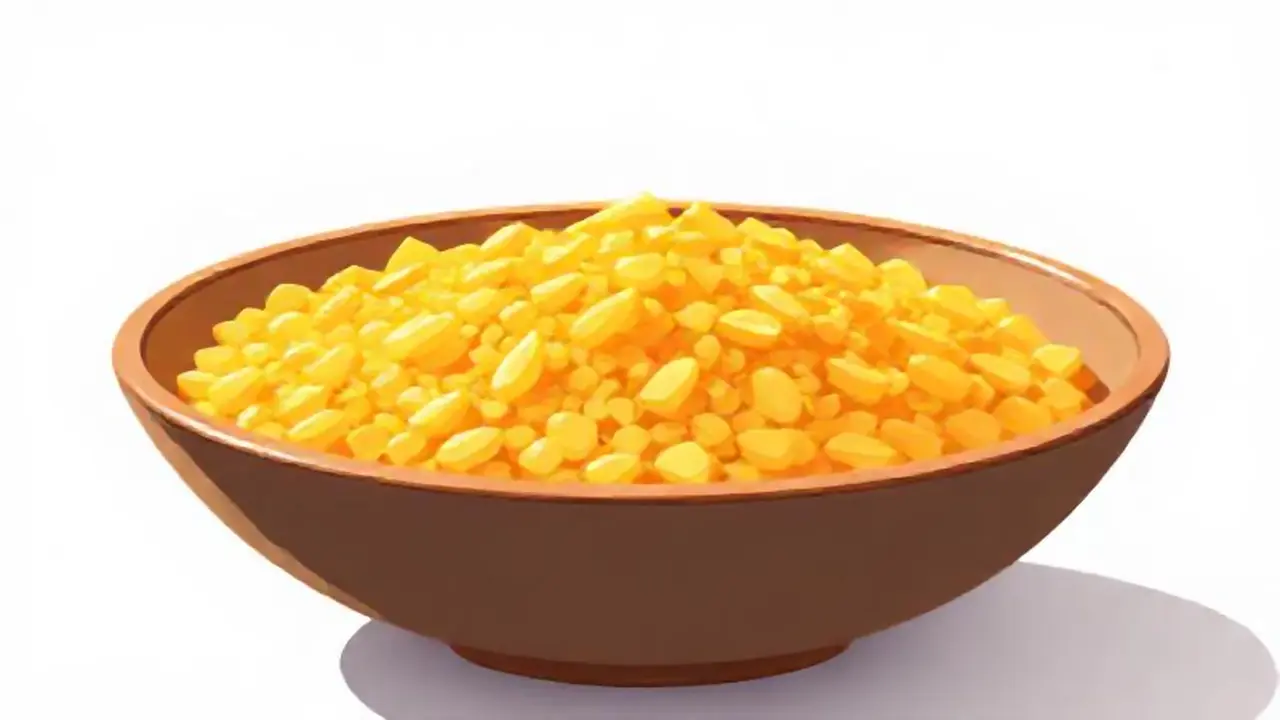 Trigo dorado en un plato