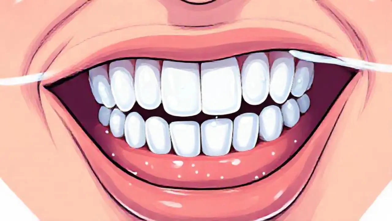 Agua con gas de dientes blancos