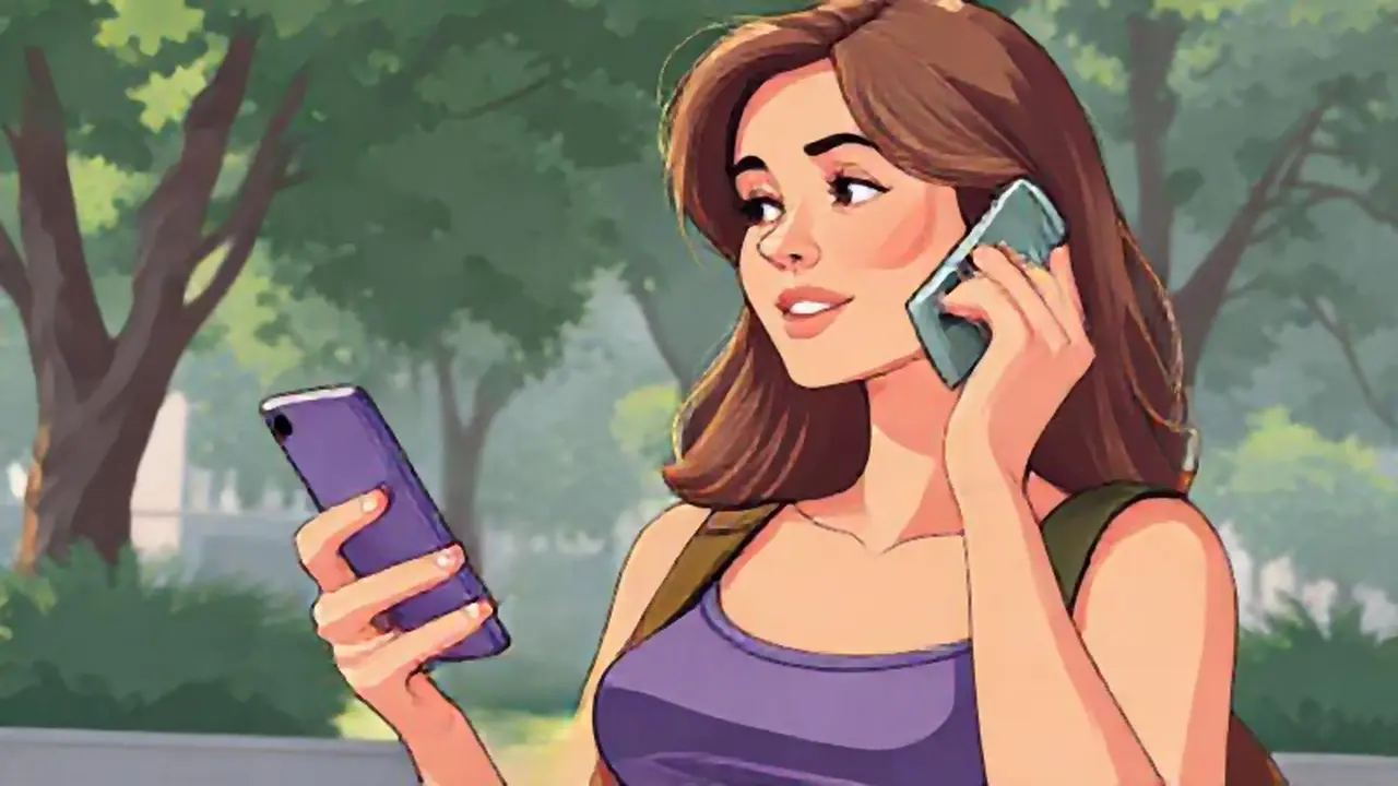 Mujer con teléfono al aire libre