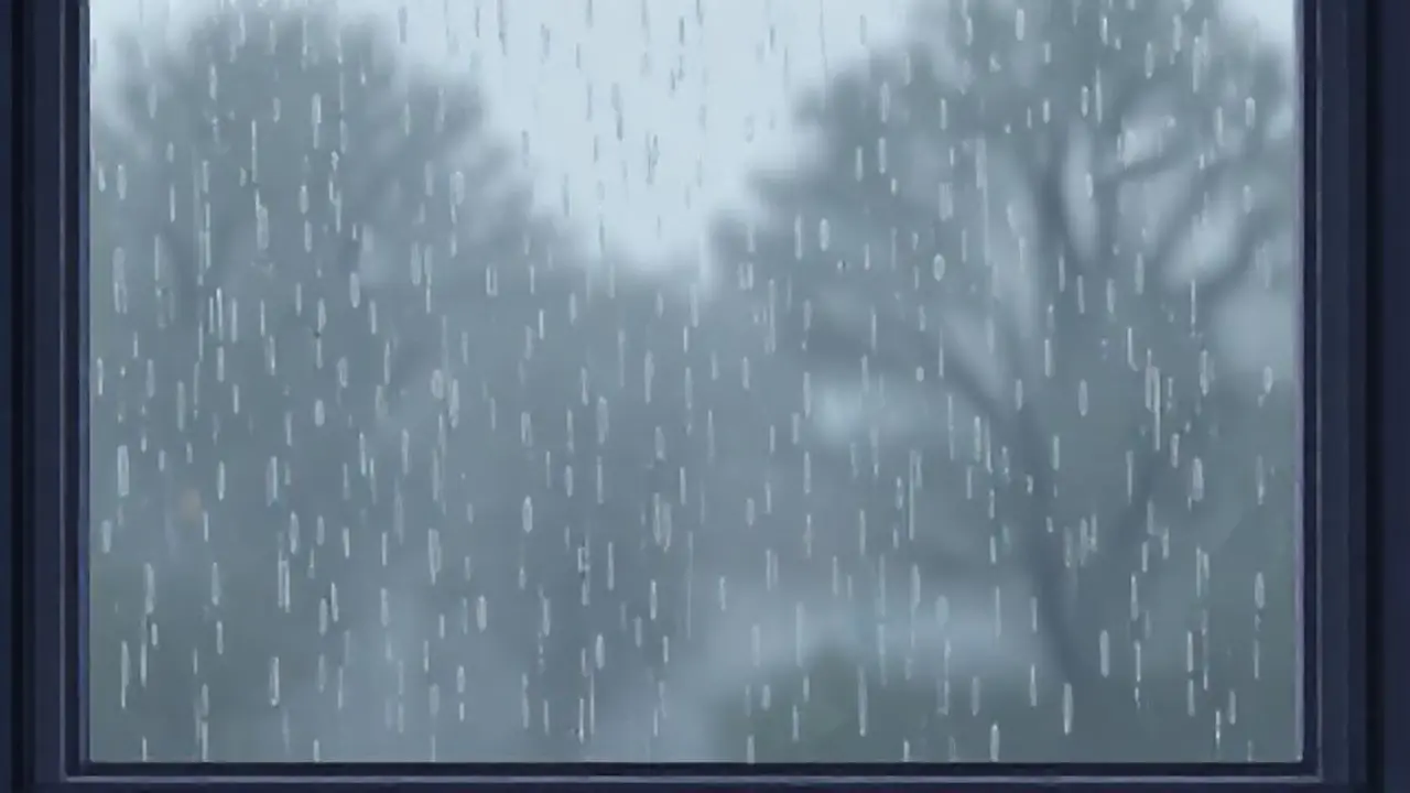 Lluvia gris en el cristal