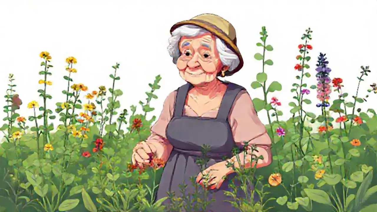 La anciana cultivaba hierbas