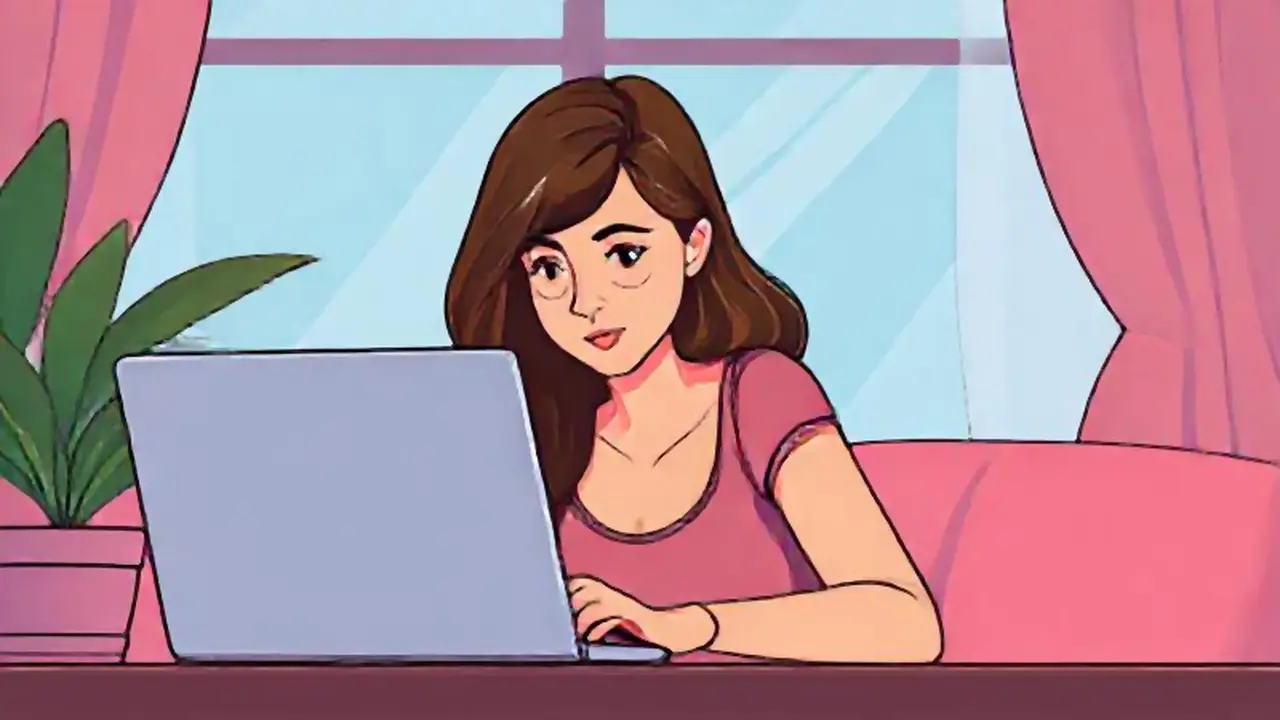 Mujer observa la pantalla