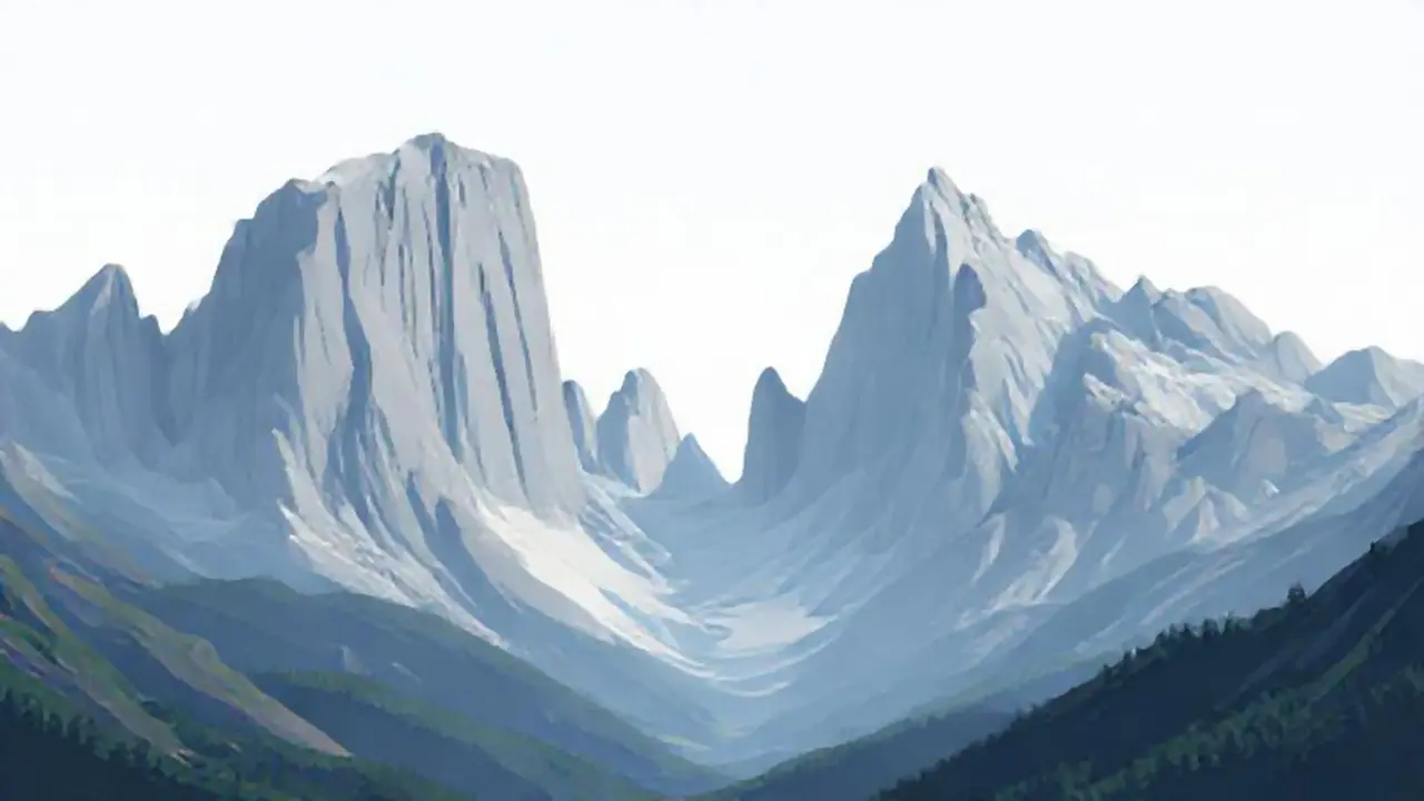 Montañas grises altas sobre el valle