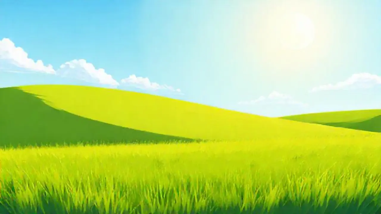 Campo verde bajo el sol
