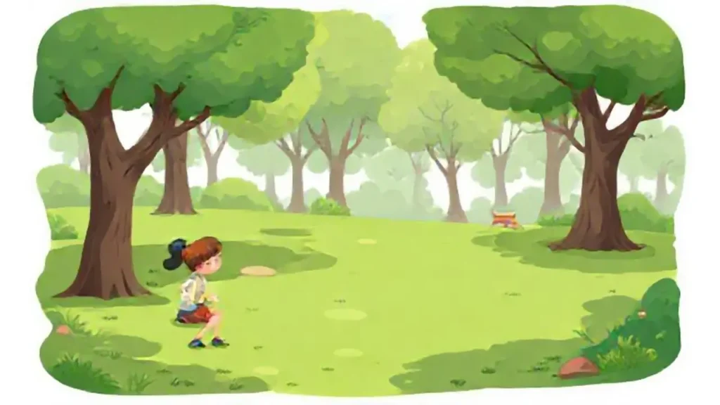 Niños juegan en el parque verde