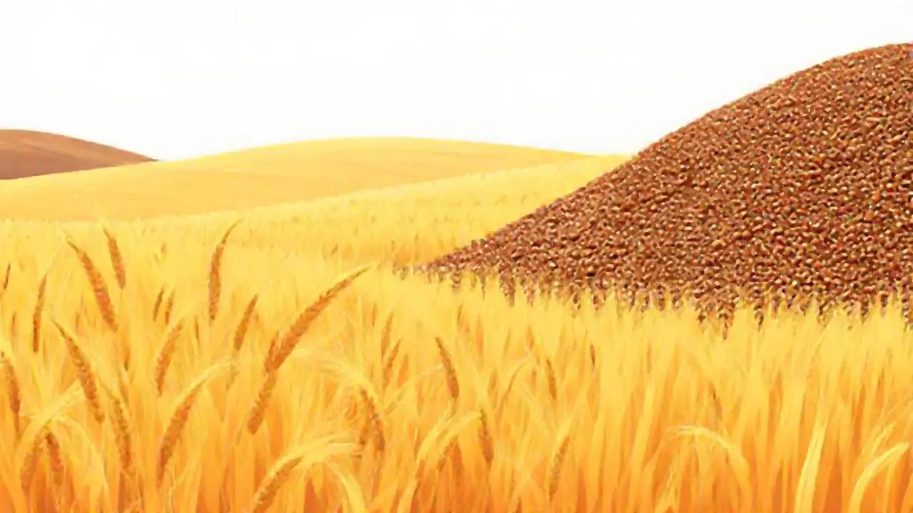 Campo dorado y lentejas marrones