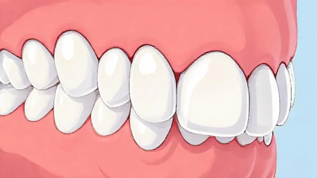 Lengua blanca con dientes blancos