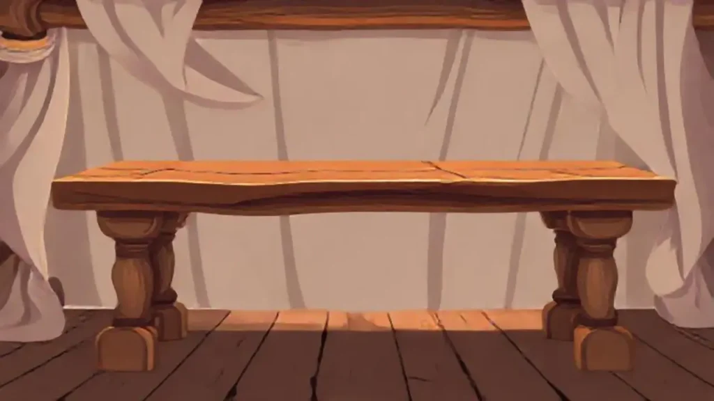 Mesa de madera antigua con tela fluida