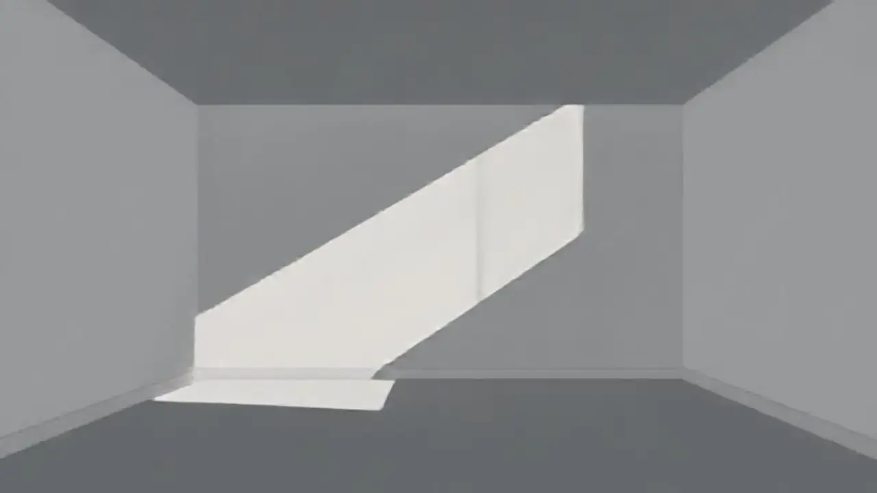 Habitación gris, luz tenue