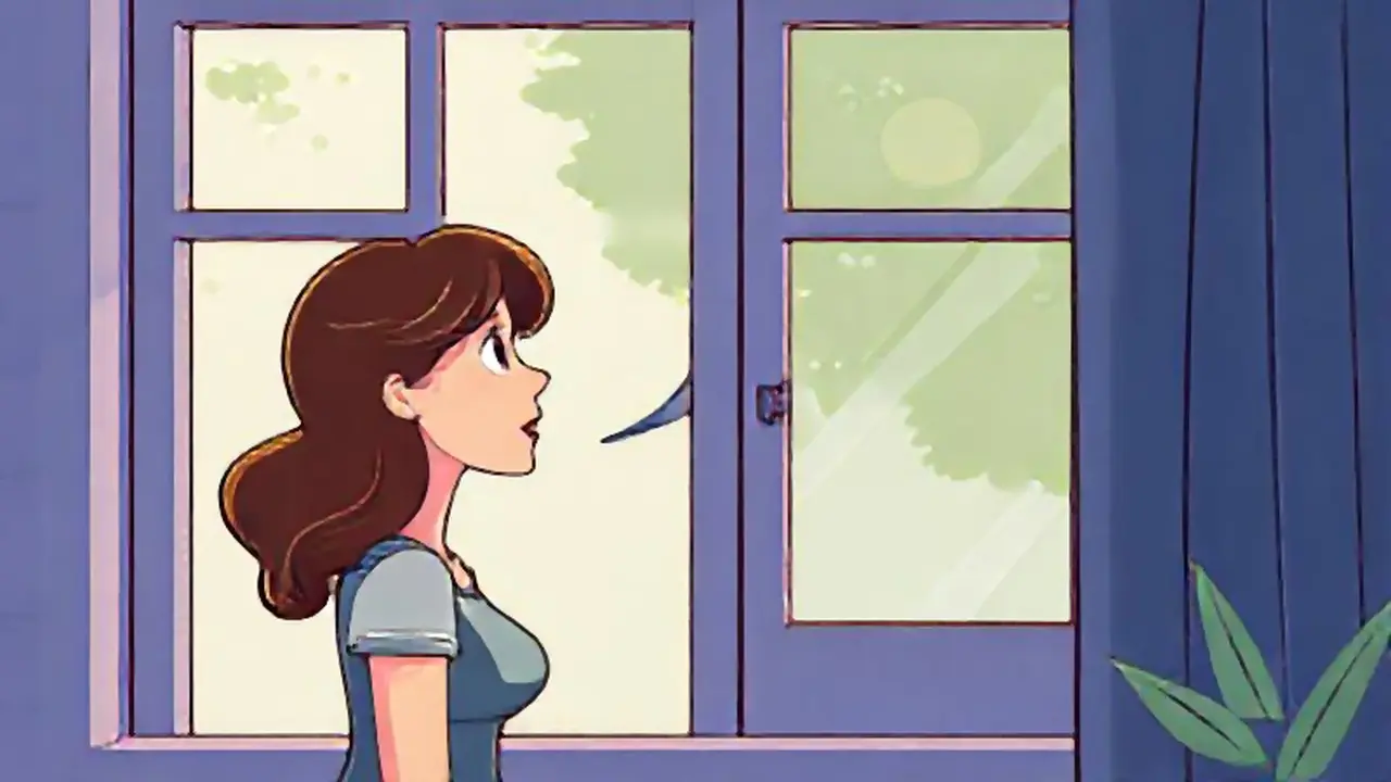 Mujer habla al cristal