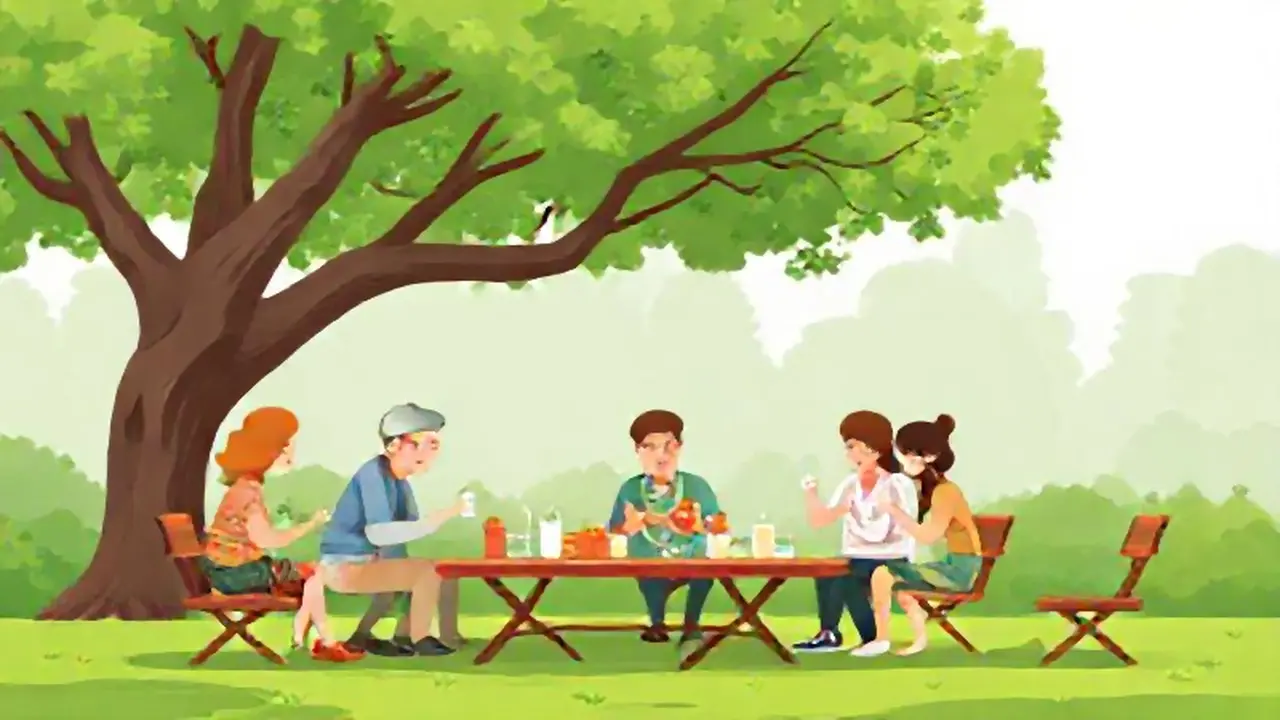 Familia disfrutando en el parque