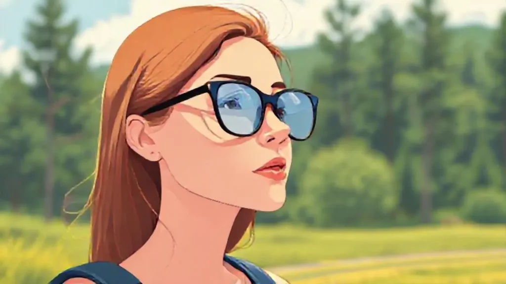 Mujer con gafas al aire libre