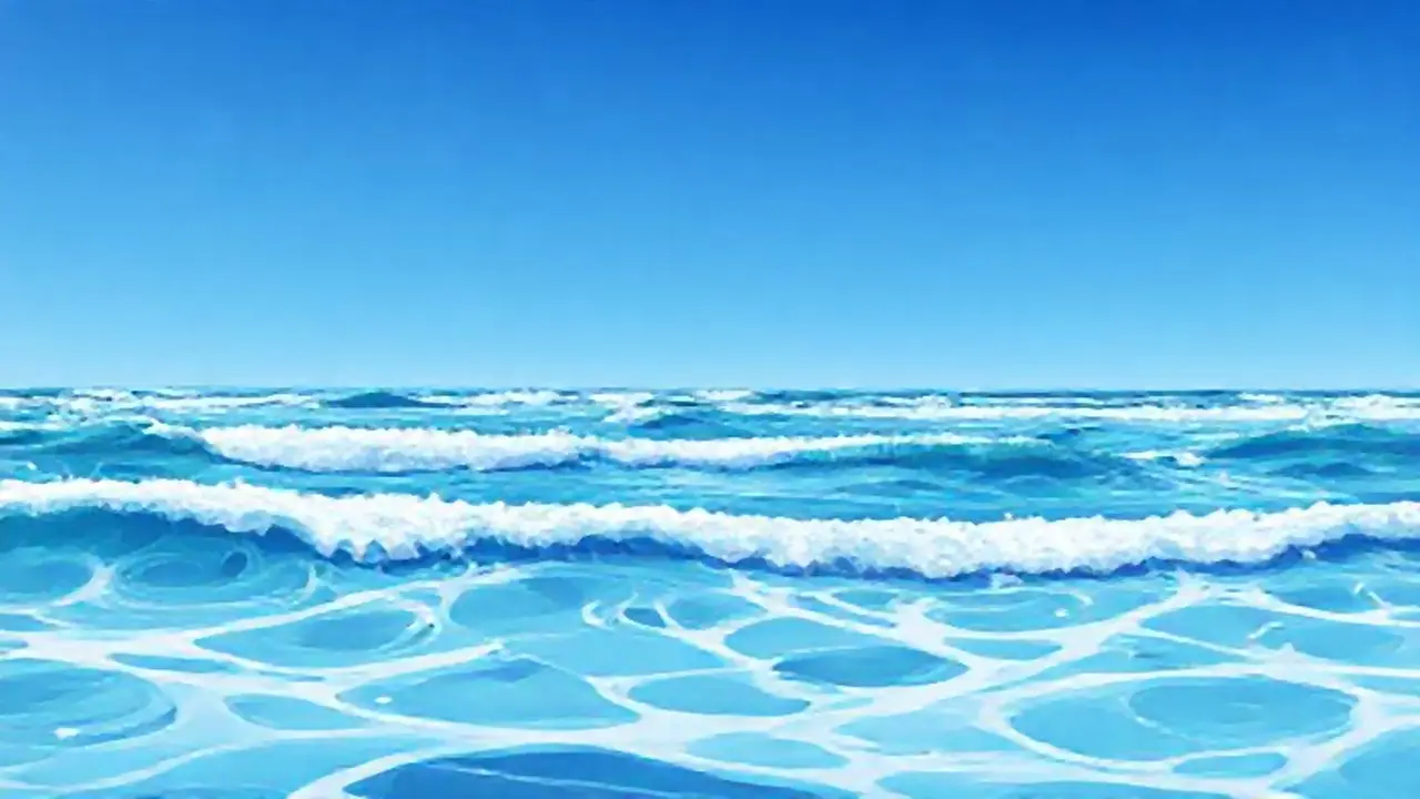 Olas azules, costa lejana