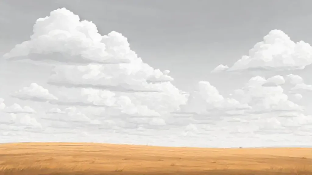 Cielo nublado sobre el campo