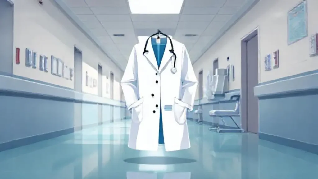 Médico blanco en el hospital