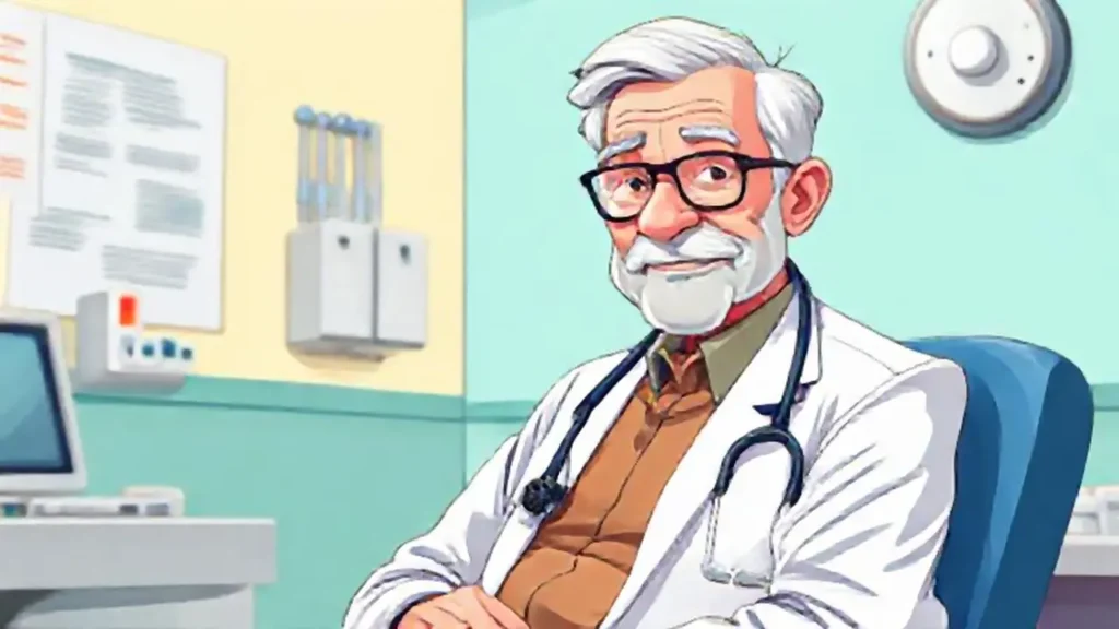 Un anciano en consulta médica
