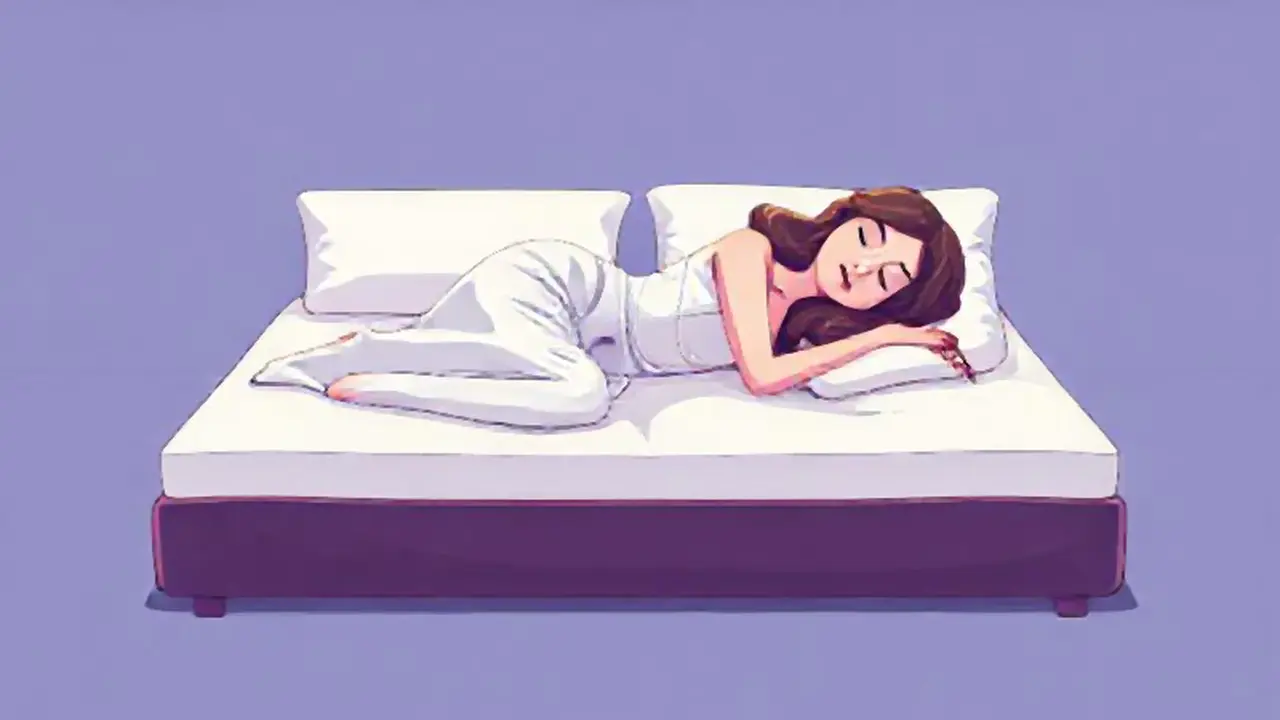Mujer descansando sobre un colchón suave