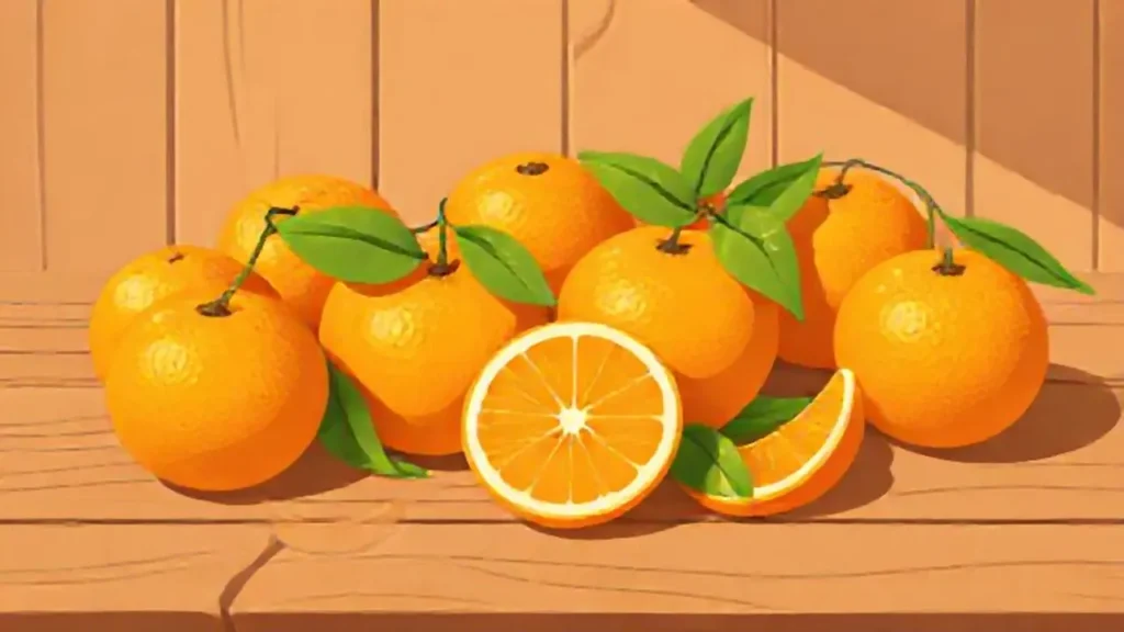 Naranjas jugosas sobre madera