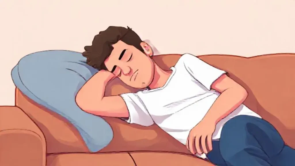 Hombre durmiendo en sofá