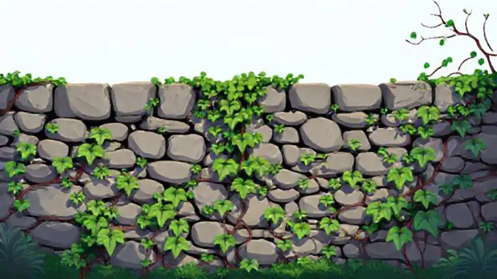 Muro cubierto de hiedra