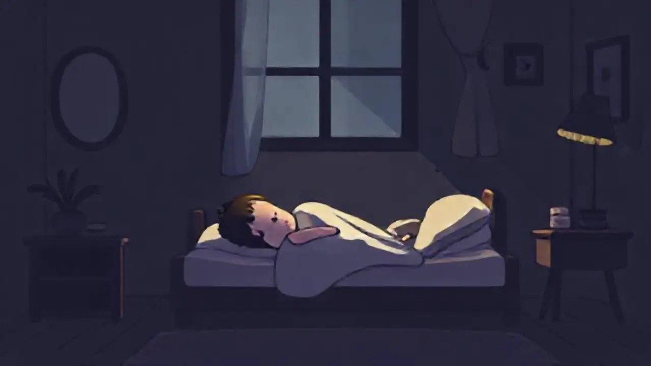 Bebé dormido en la oscuridad