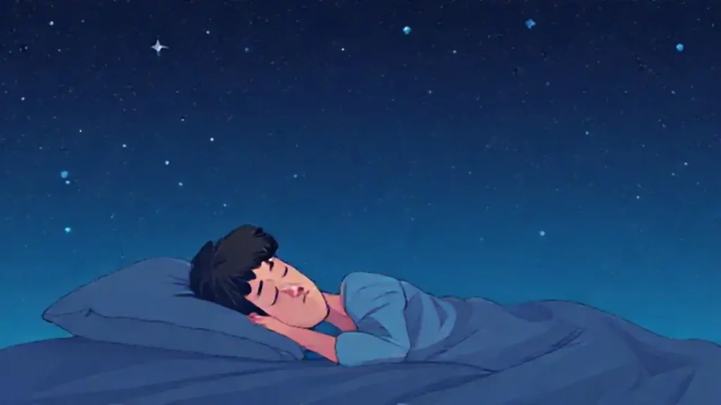 Joven dormido bajo las estrellas