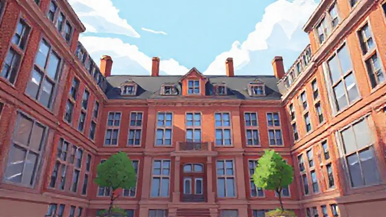Edificio grande con ventanas abiertas